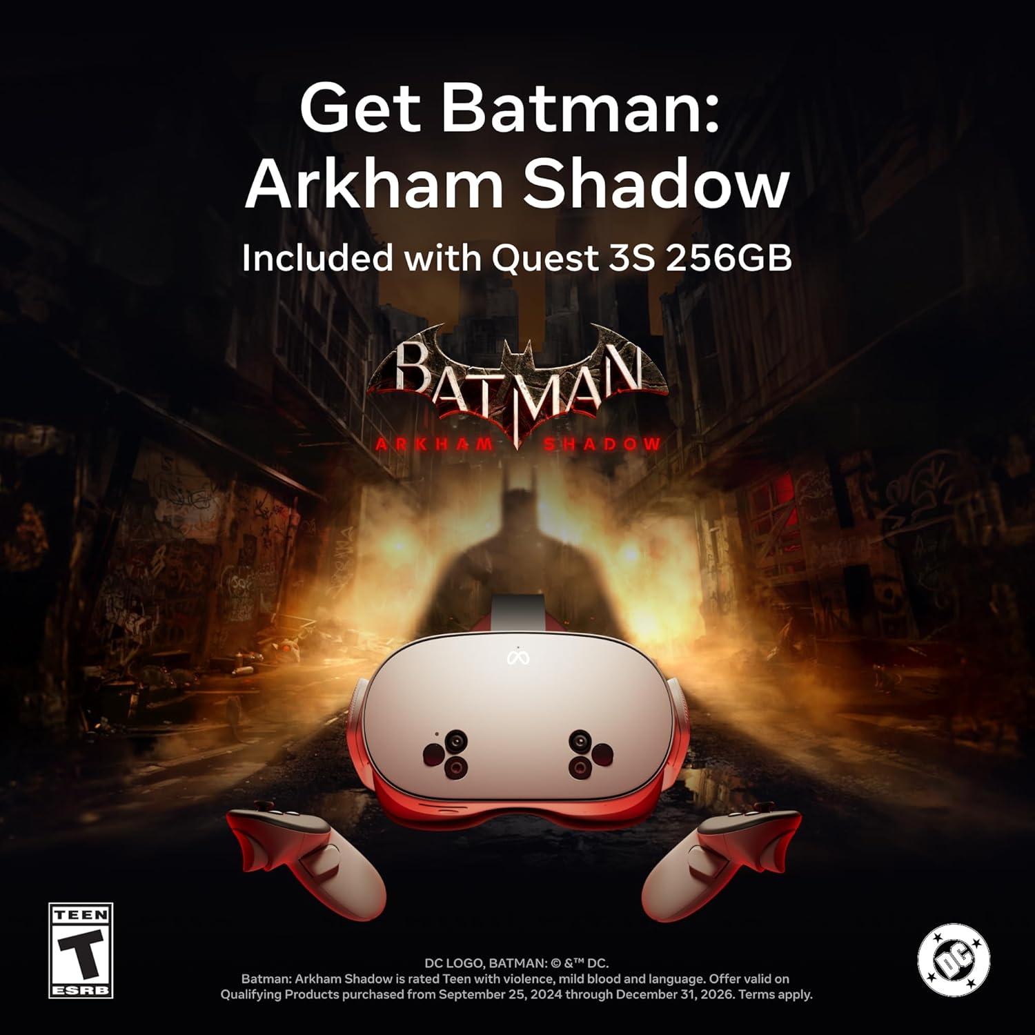 imageMeta Quest 3S 128GB  Dive into Mixed Reality  Unreal device Unreal price  Gorilla Tag Cardboard Hero Bundle  Amazon Exclusive256GB Batman Included