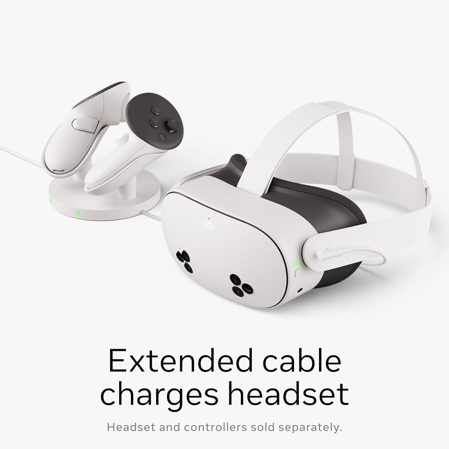 imageMeta Quest Compact Charging Dock  Works with Meta Quest 33S  Extended Headset Charging Cable  Wireless Charging for Touch Plus Controllers
