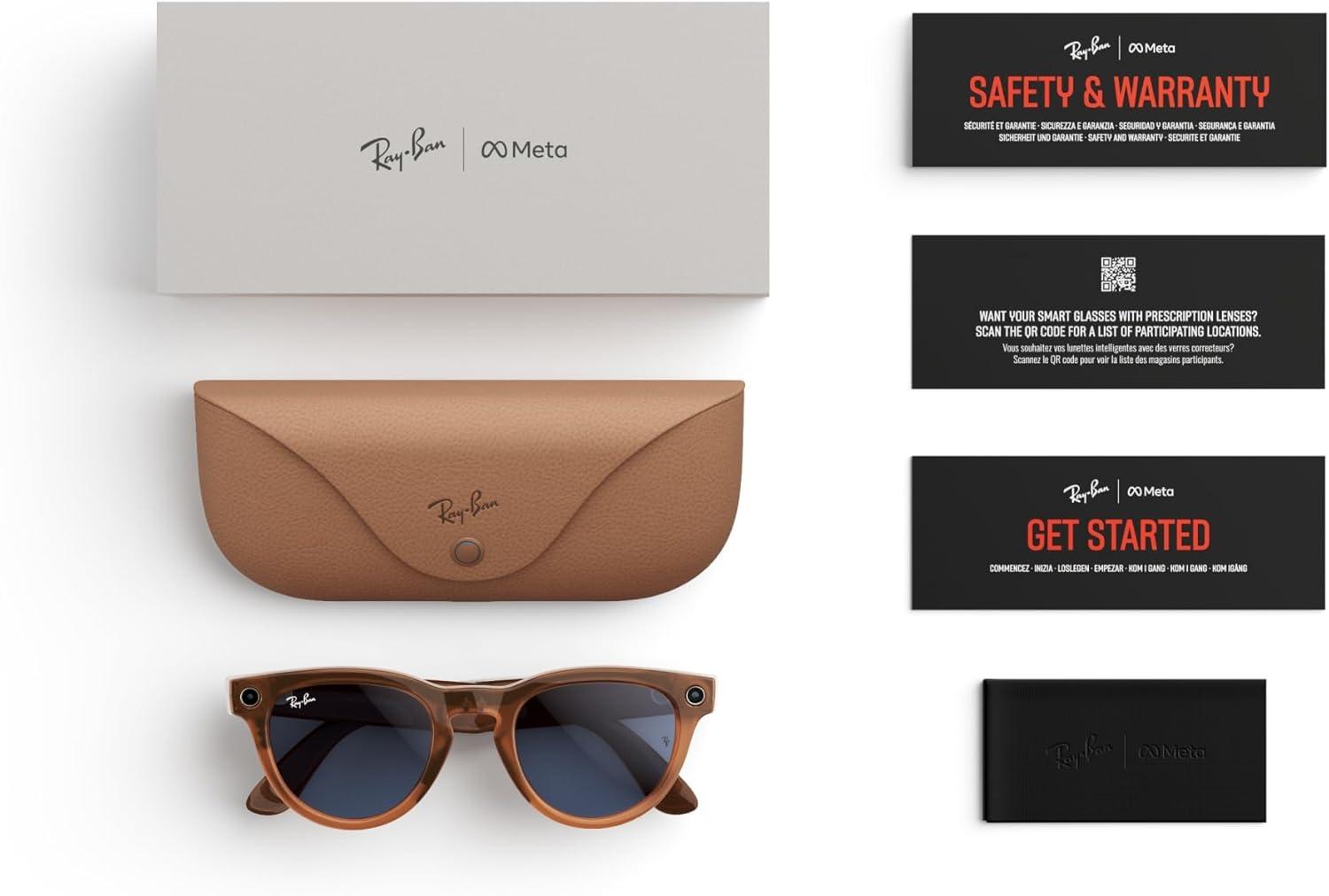 imageMeta RayBan Glasses HeadlinerShiny Caramel  Clear to Sapphire Transitions