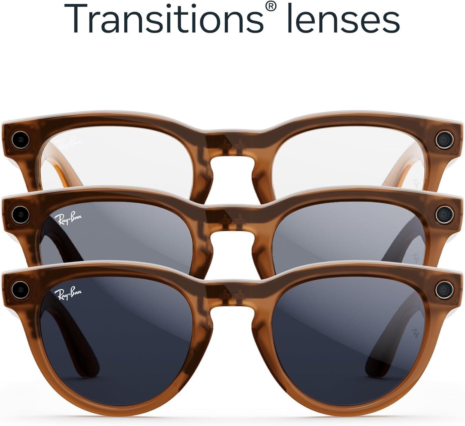 imageMeta RayBan Glasses HeadlinerShiny Caramel  Clear to Sapphire Transitions