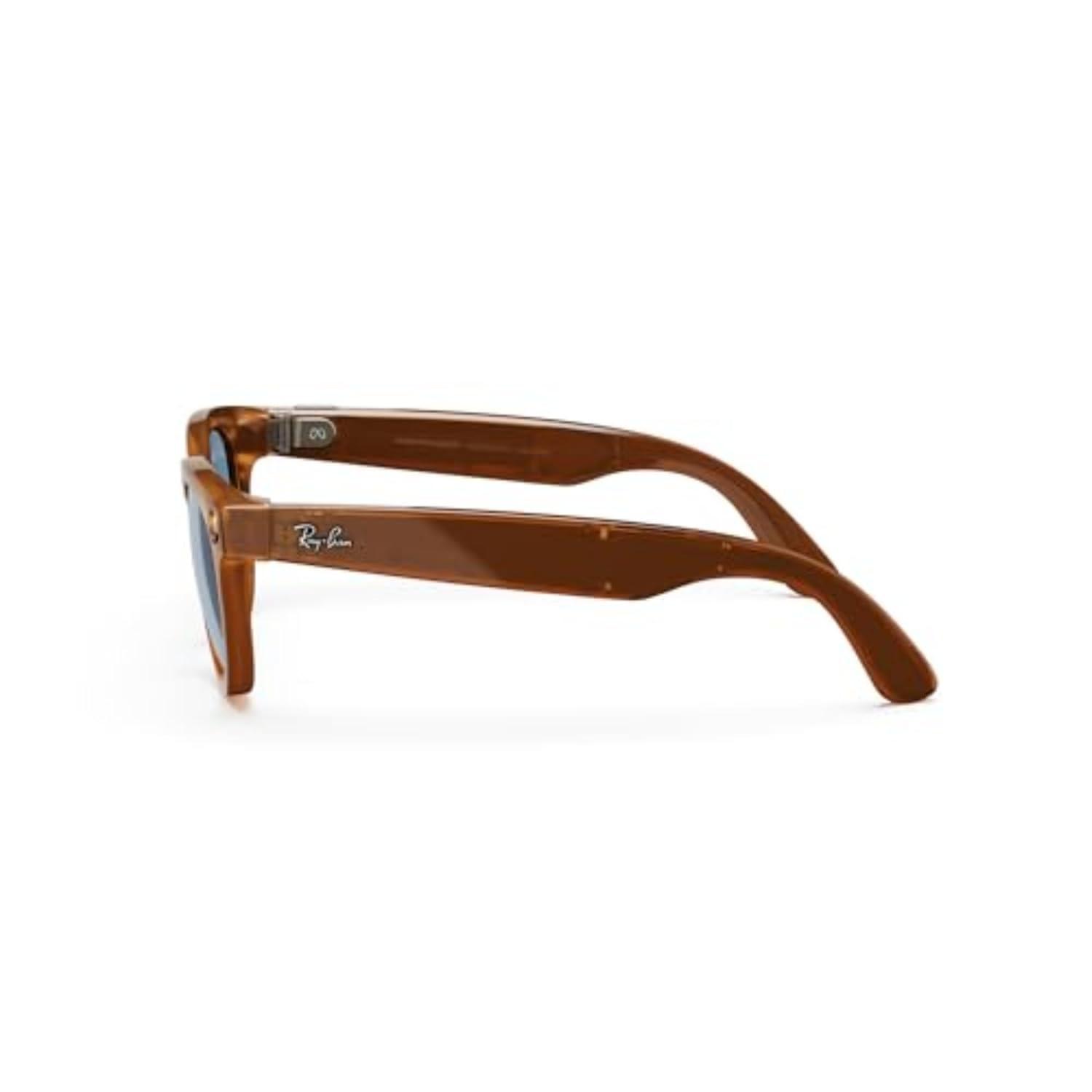 imageMeta RayBan Headliner Standard Smart Glasses  Shiny Caramel Transparent Teal Blue