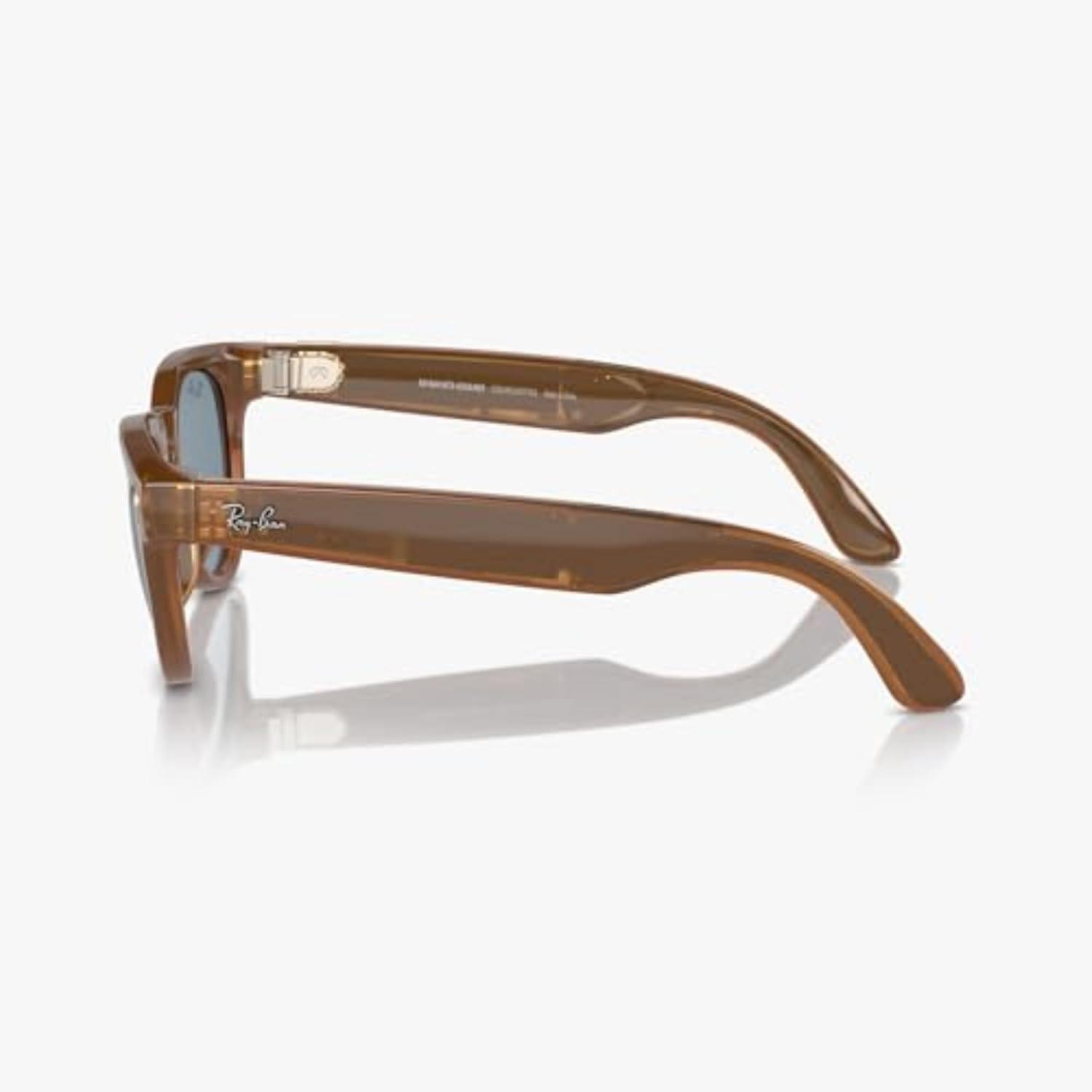 imageMeta RayBan Headliner Standard Smart Glasses  Shiny Caramel Transparent Teal Blue