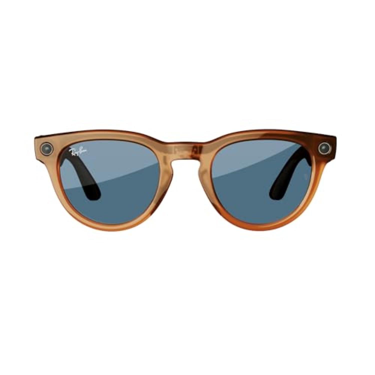 imageMeta RayBan Headliner Standard Smart Glasses  Shiny Caramel Transparent Teal Blue