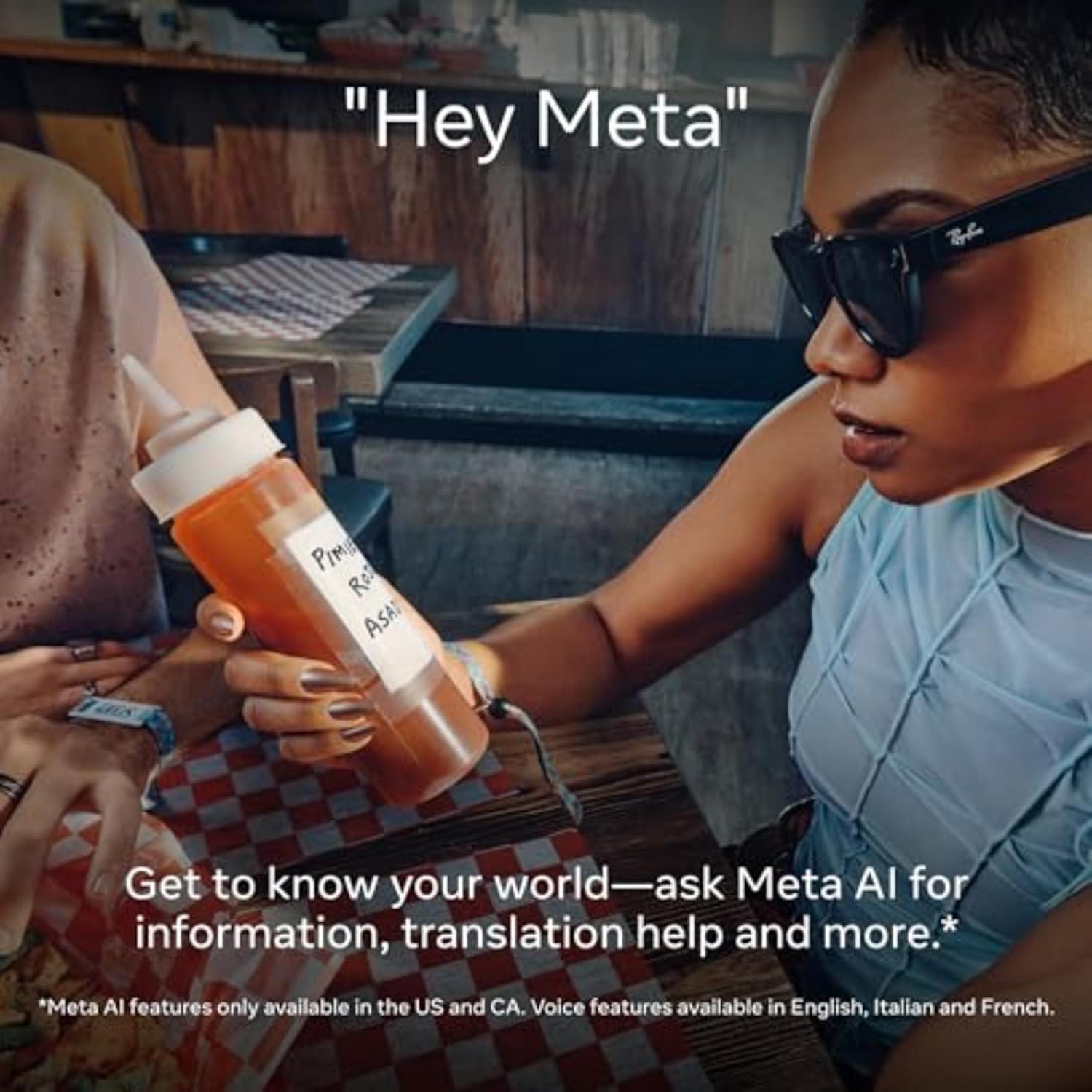 imageMeta RayBan Headliner Standard Smart Glasses  Shiny Caramel Transparent Teal Blue