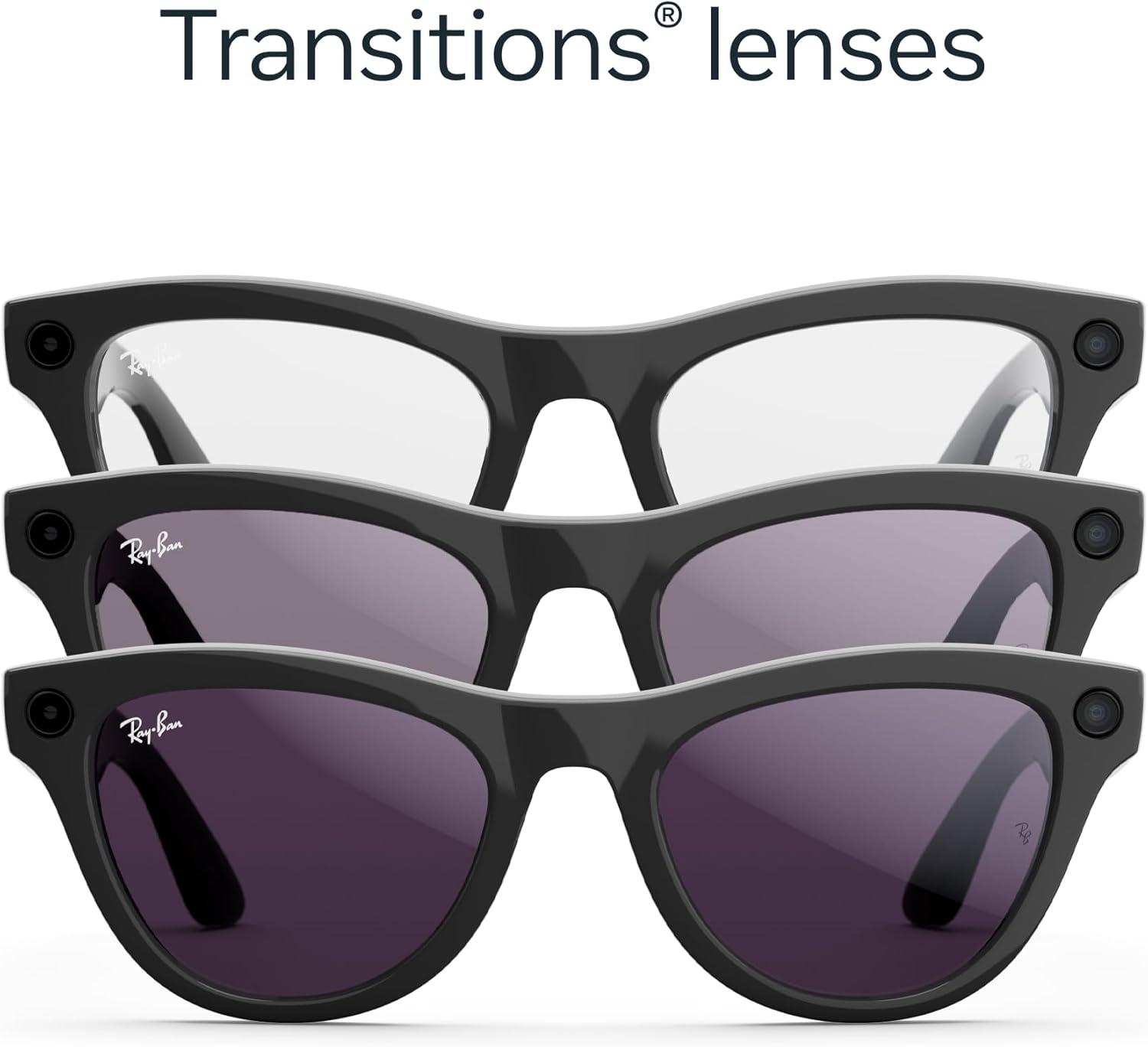 imageRayBan Meta Glasses SkylerShiny Black  Clear to Amethyst Transitions