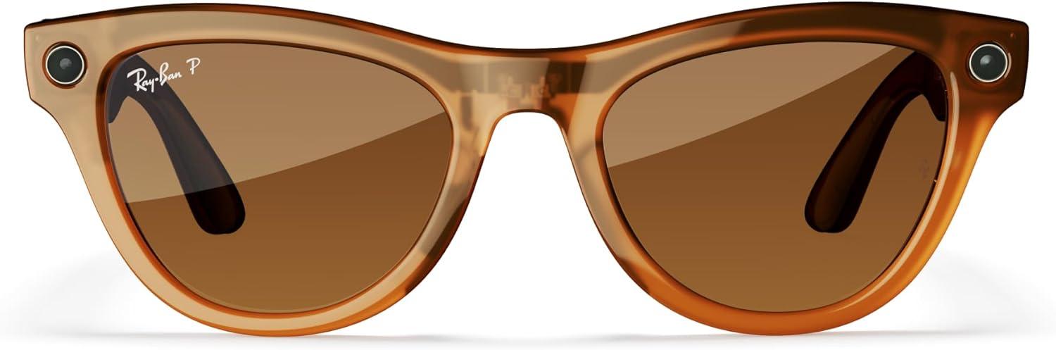 imageRayBan Meta Glasses SkylerShiny Caramel Transparent  Polarized Brown