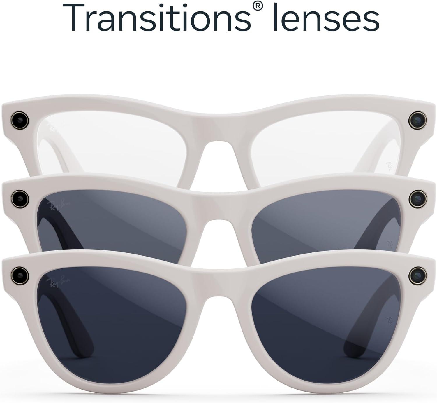 imageRayBan Meta Glasses SkylerShiny Chalky Gray  Clear to Sapphire Transitions