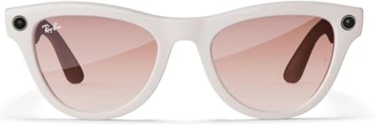 imageRayBan Meta Glasses SkylerSkyler  Shiny Chalky Grey  Cinnamon Pink