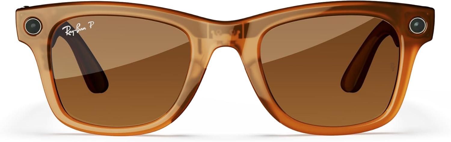 imageRayBan Meta Glasses WayfarerShiny Caramel Transparent  Polarized Brown