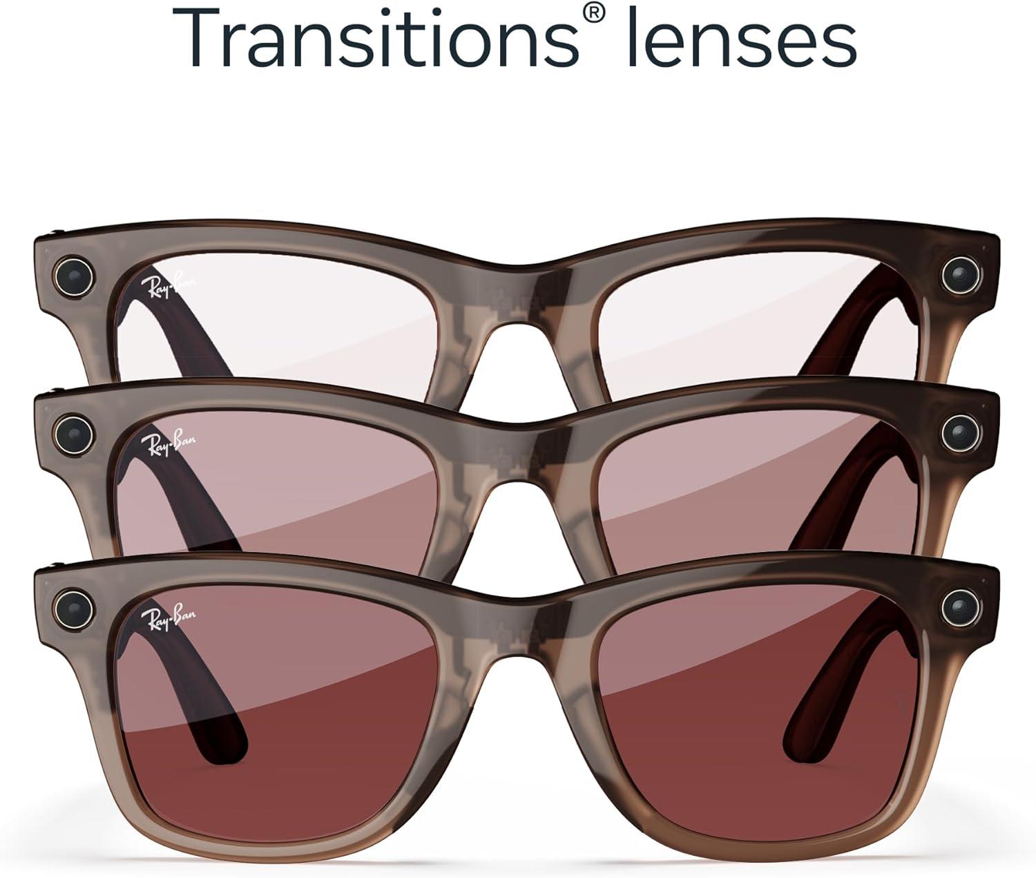 imageRayBan Meta Glasses WayfarerWarm Stone  Transitions Watermelon Red
