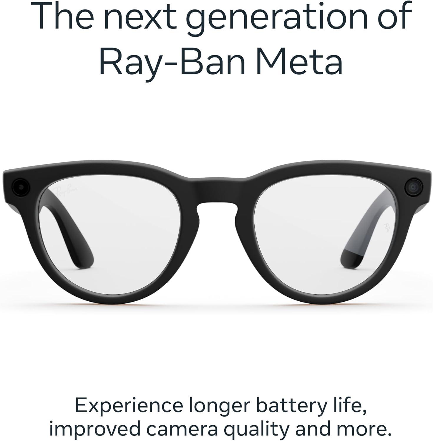 imageMeta RayBan Glasses Headliner Gen 2Matte Black  Clear Lenses