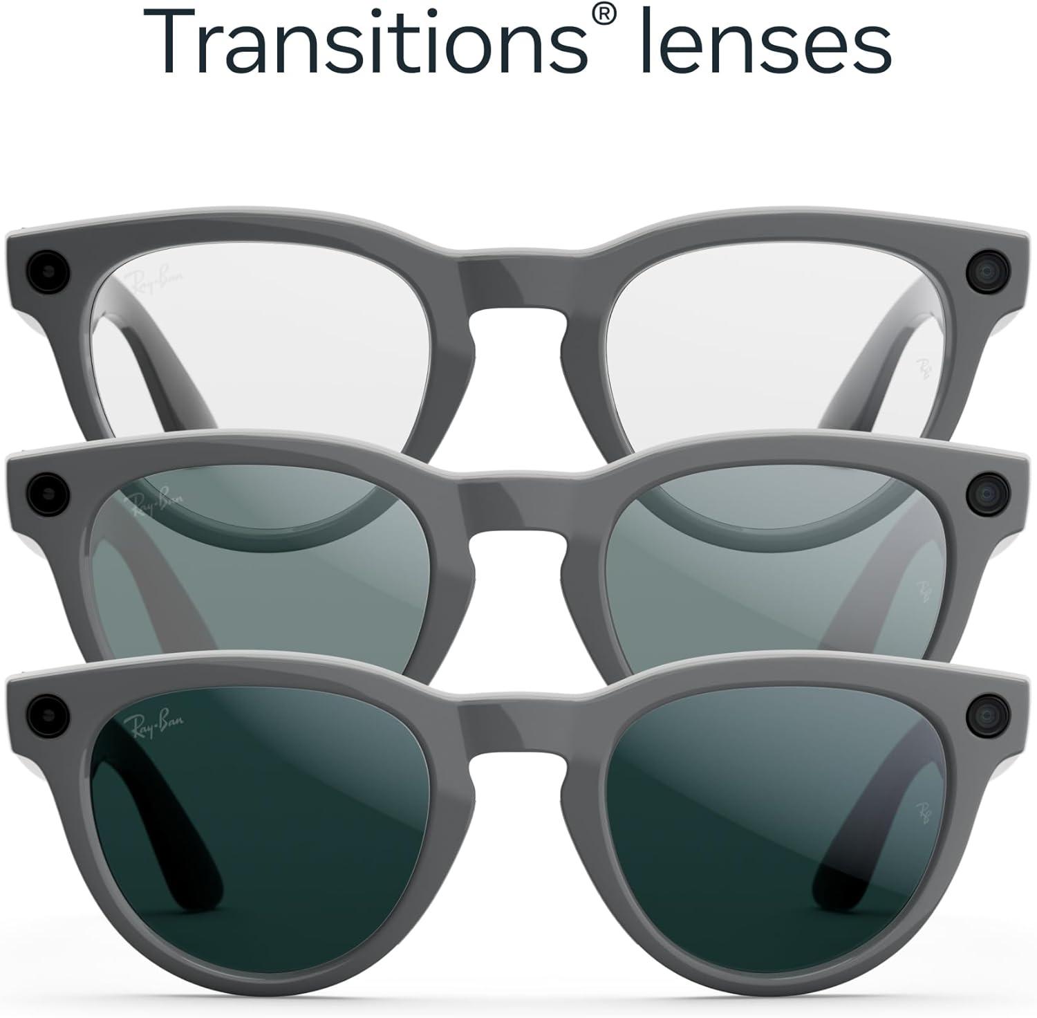 imageMeta RayBan Glasses Headliner Gen 2Shiny Asteroid Grey  Transitions Emerald Lenses