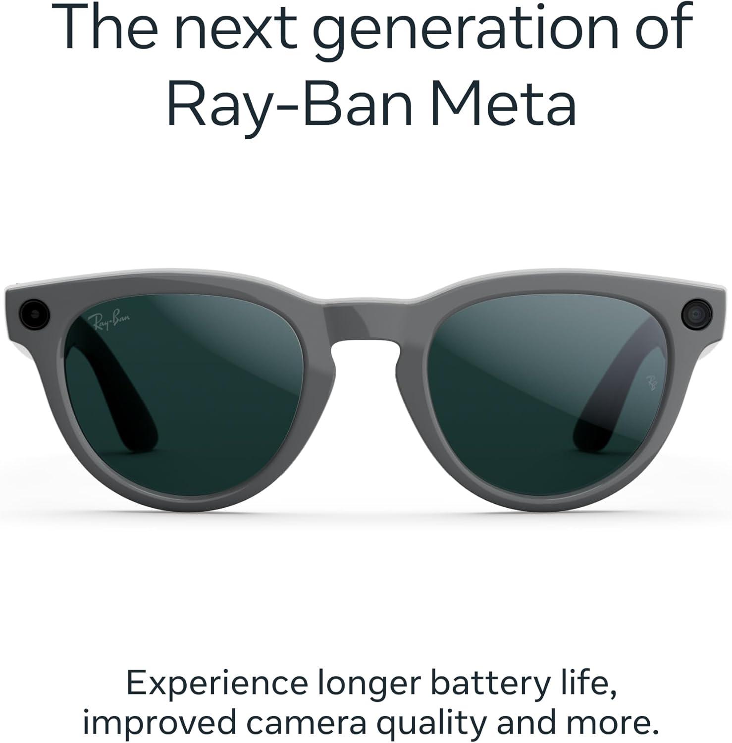 imageMeta RayBan Glasses Headliner Gen 2Shiny Asteroid Grey  Transitions Emerald Lenses