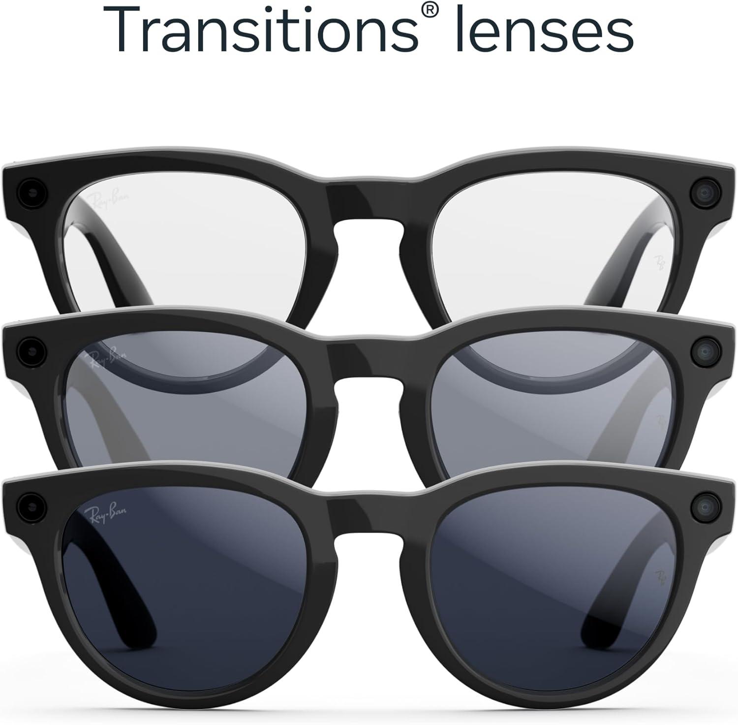 imageMeta RayBan Glasses Headliner Gen 2Shiny Black  Transitions Sapphire Lenses