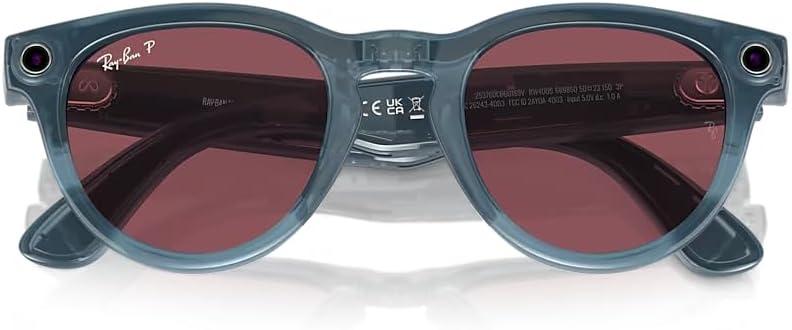 imageRayBan Mens 0RW4009 Meta Headliner Polarized Phantos Sunglasses Shiny Jeans 50mm