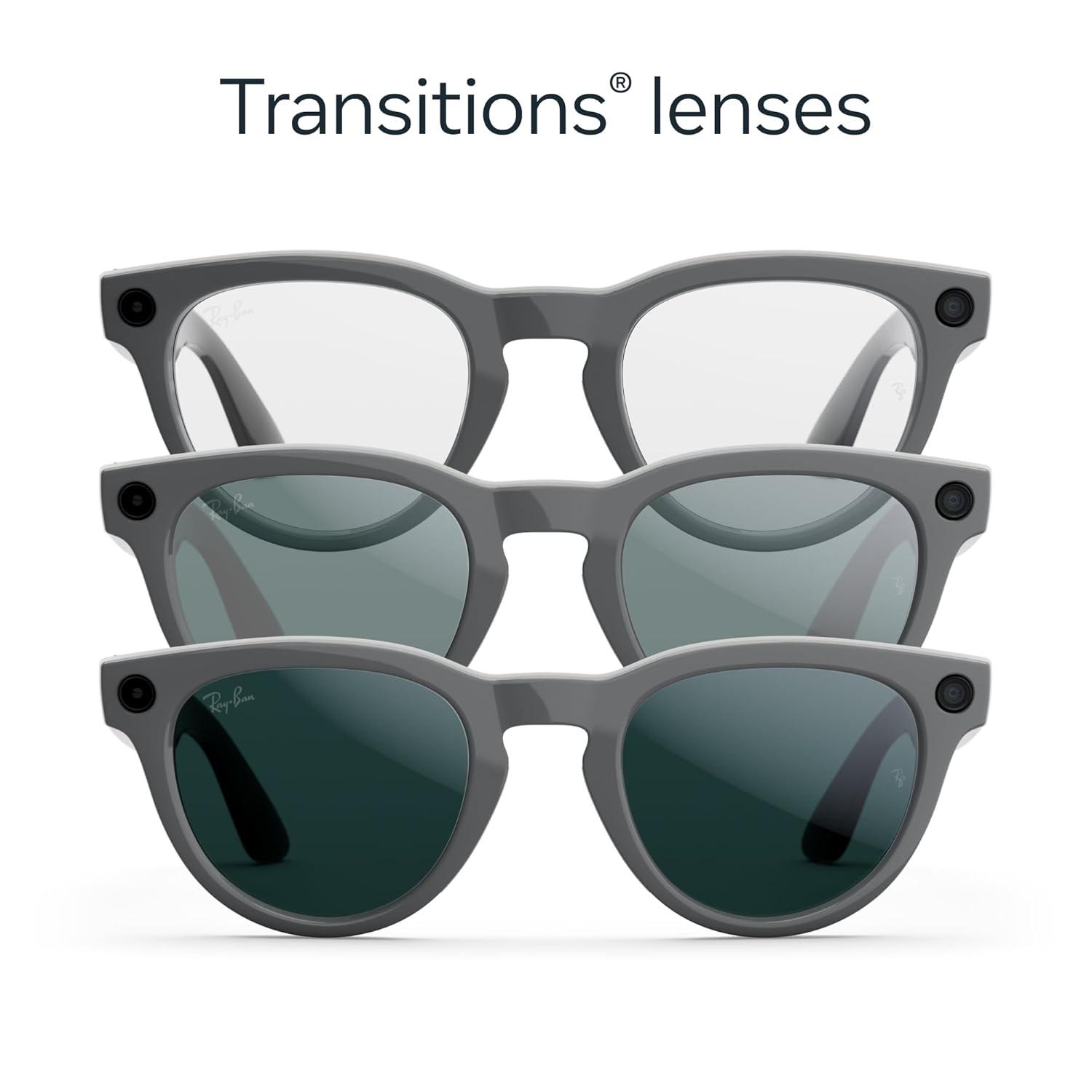 imageRayBan  Meta Headliner Low Bridge Fit Gen 2  Shiny Black Green lensesShiny Asteroid Grey  Transitions Emerald Lenses