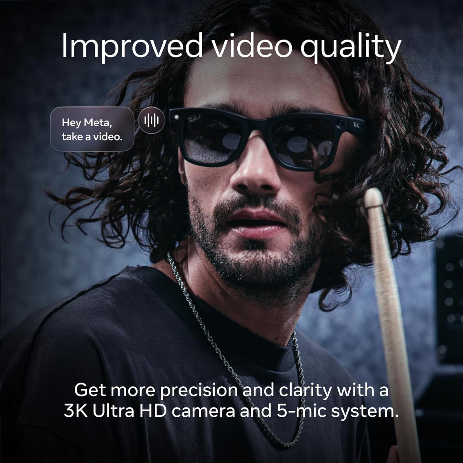imageRayBan  Meta Headliner Low Bridge Fit Gen 2  Shiny Black Green lensesShiny Black  Transitions Graphite Green Lenses