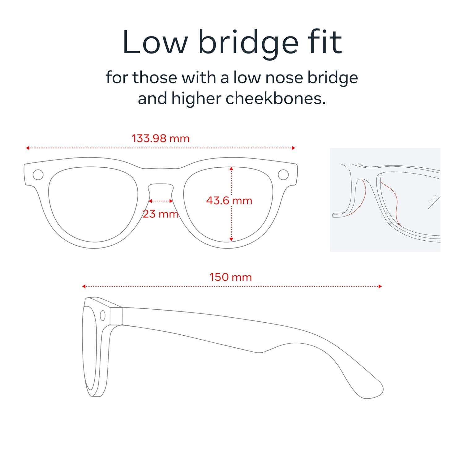 imageRayBan  Meta Headliner Low Bridge Fit Gen 2  Shiny Black Green lensesShiny Black  Transitions Sapphire Lenses