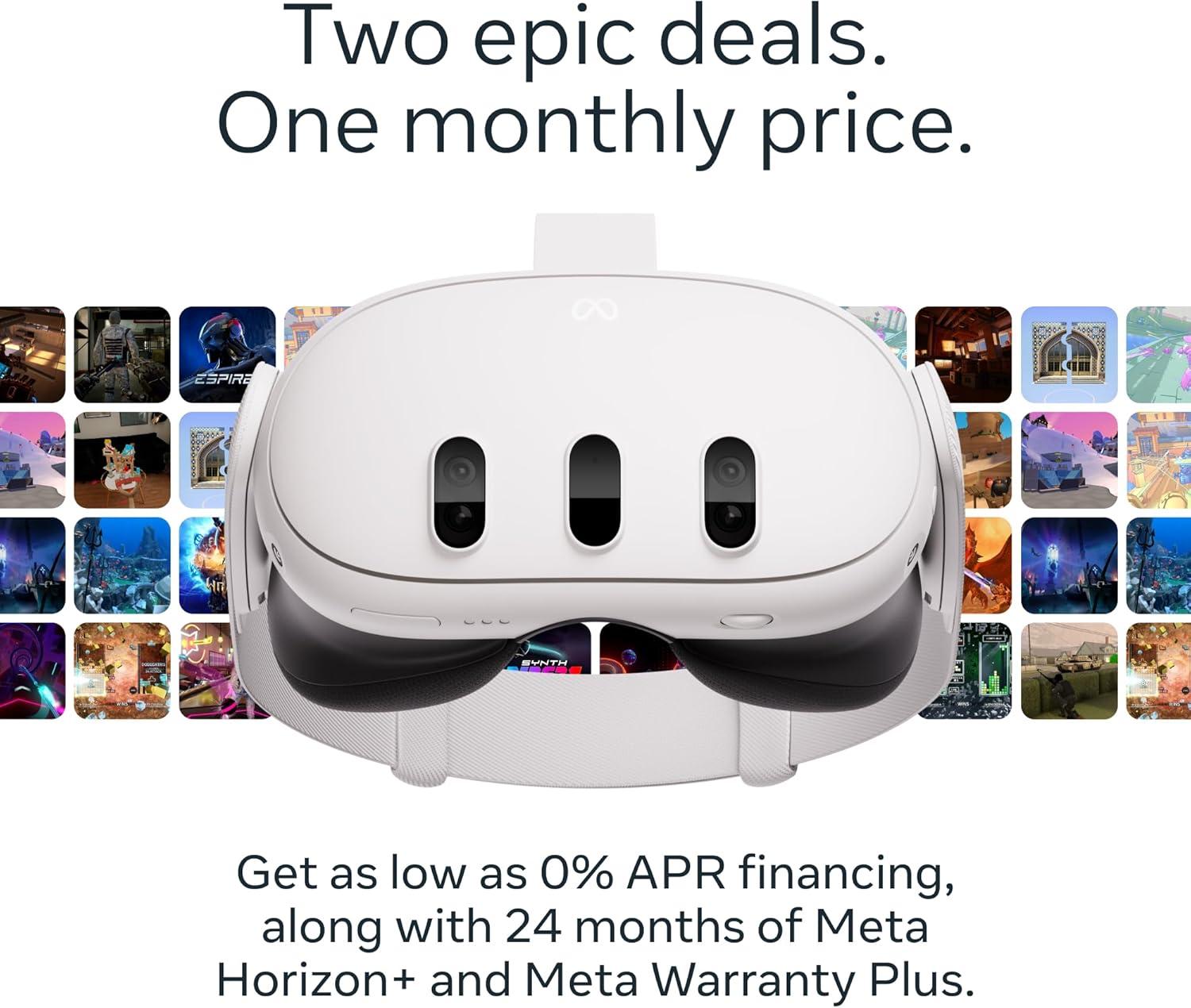 imageMeta Quest 3 512GB Virtual Reality Headset Bundle with 24 Months of Meta Horizon Games Subscription ampamp Meta Warranty Plus Enhanced Protection512GB  Subscription  Warranty