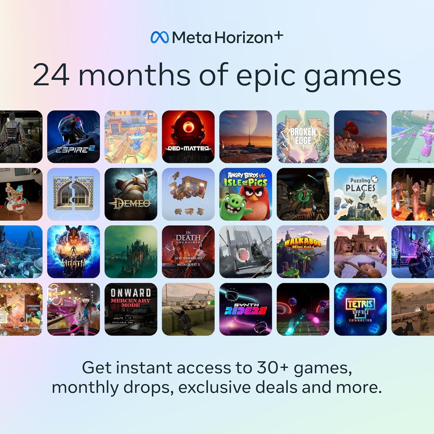 imageMeta Quest 3 512GB Virtual Reality Headset Bundle with 24 Months of Meta Horizon Games Subscription ampamp Meta Warranty Plus Enhanced Protection512GB  Subscription  Warranty