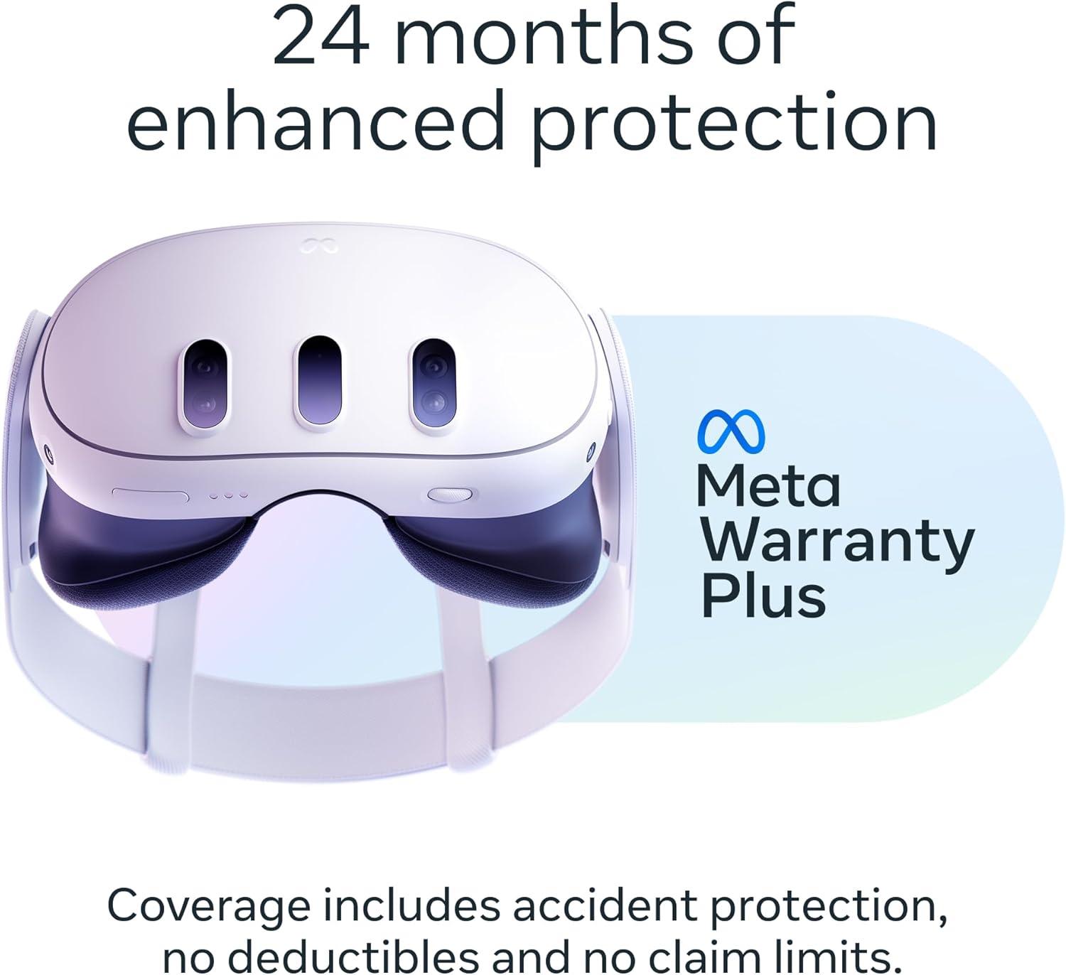 imageMeta Quest 3 512GB Virtual Reality Headset Bundle with 24 Months of Meta Horizon Games Subscription ampamp Meta Warranty Plus Enhanced Protection512GB  Subscription  Warranty