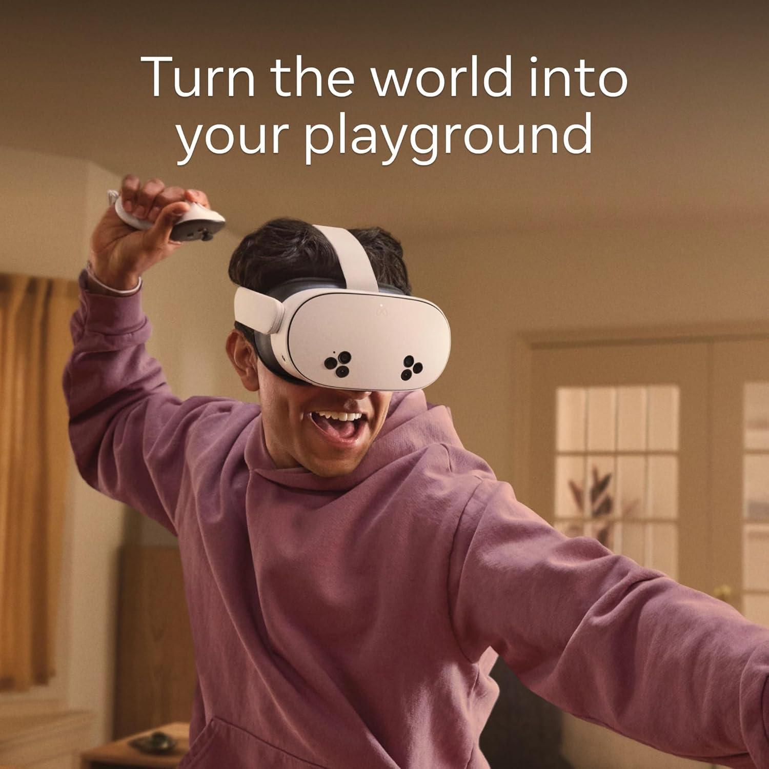 imageMeta Quest 3S 128GB  Dive into Mixed Reality  Unreal Experiences  AllinOne Headset Renewed PremiumMeta Quest 3S 128GB Renewed