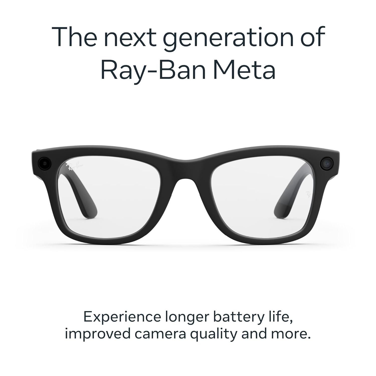 imageRayBan  Meta Wayfarer Gen 2  Matte Black Polarized Gradient Graphite lensesMatte Black  Clear Lenses