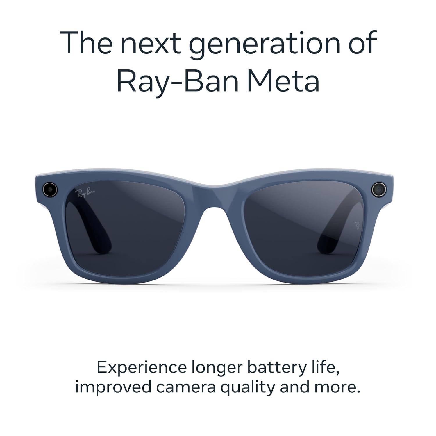 imageRayBan  Meta Wayfarer Gen 2  Matte Black Polarized Gradient Graphite lensesShiny Cosmic Blue  Transitions Sapphire Lenses